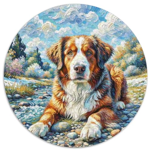 Bernischer Gebirgsspitz 1000 Teile Puzzle Tierhund Rund Puzzle Geeignet Ab 12 Jahren Pädagogisches Für Erwachsene Kinder Buntes Tier Geschenke 1000pcs (67.5x67.5cm) von OJASDBDJE