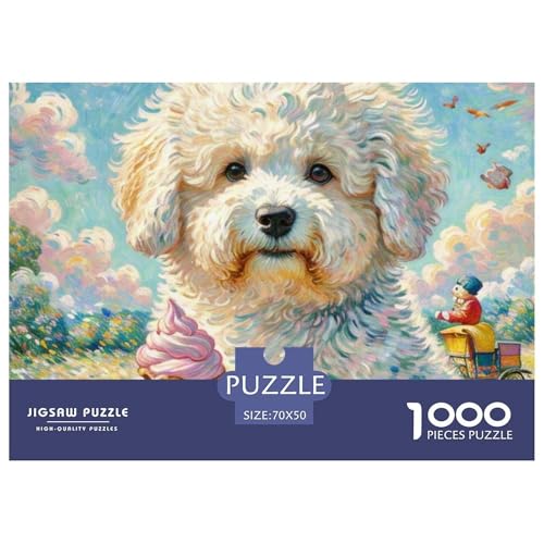 Bichon Frise 1000 Teile Puzzle Haustier Hund Für Die Ganze Familie Entspannend Detailreich Spielzeug Lernspiel 70x50cm/1000pcs von OJASDBDJE