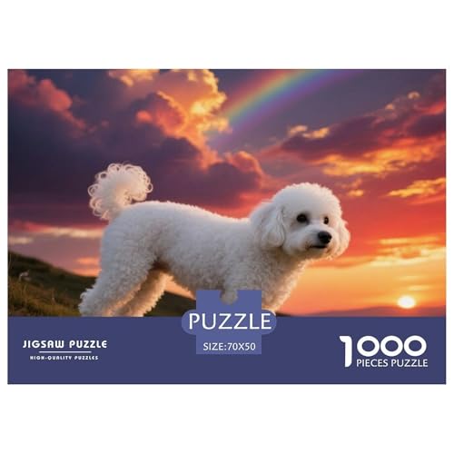 Bichon Frise 1000 Teile Puzzle Haustier Hund Geschenke Für Frauen/Männer Entspannend Premium-Qualität Spielzeug Pädagogisches Spiel 70x50cm/1000pcs von OJASDBDJE