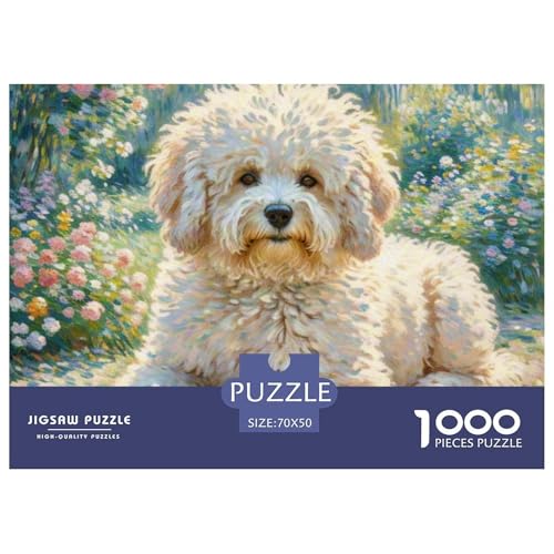 Bichon Frise 1000 Teile Puzzle Haustier Hund Geschenke Für Frauen/Männer Herausforderung Premium-Qualität Spaß Lernspiel 70x50cm/1000pcs von OJASDBDJE