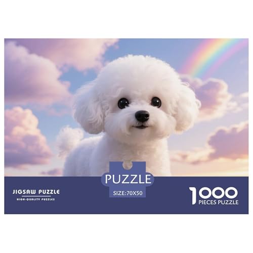 Bichon Frise 1000 Teile Puzzles Haustier Hund Für Kinder Ab 12 Jahren Entspannend Detailreich Spielzeug Lernspiel 70x50cm/1000pcs von OJASDBDJE
