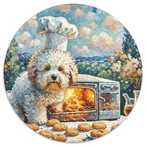 Bichon Frise Mit 1000 Teilen Puzzles Haustier Hund Runde Kreispuzzles Geeignet Ab 12 Jahren Pädagogisches Für Erwachsene Kinder Buntes Tier Geschenke 1000pcs (67.5x67.5cm) von OJASDBDJE