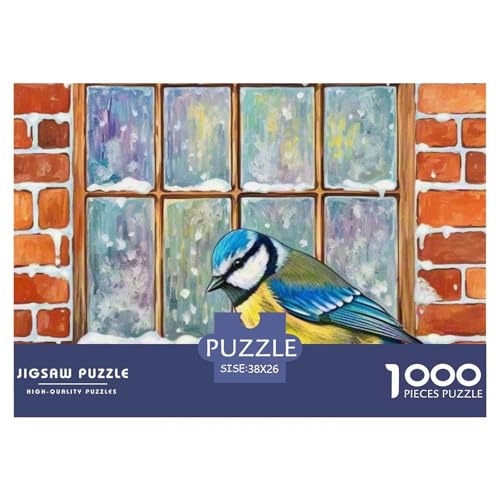 Blaue Titte 1000 Teile Puzzle Vogel Für Kinder Ab 12 Jahren Entspannend Detailreich Spielzeug Lernspiel 38x26cm/1000pcs von OJASDBDJE