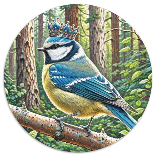 Blaue Titte Mit 1000 Teilen Puzzles Vogel Runde Kreispuzzles Für Erwachsene Und Kinder Pädagogisches Für Erwachsene Kinder Buntes Tier Geschenke 1000pcs (67.5x67.5cm) von OJASDBDJE