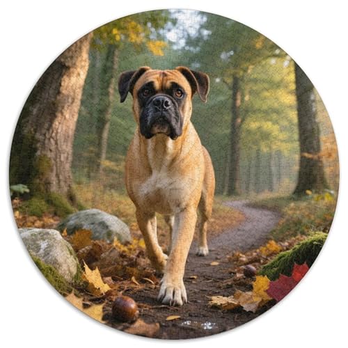 Boxer 1000 Teile Puzzle Haustier Hund Circular Puzzles Für Erwachsene Und Kinder Pädagogisches Für Erwachsene Kinder Buntes Tier Stressabbau-Spielzeug 1000pcs (67.5x67.5cm) von OJASDBDJE