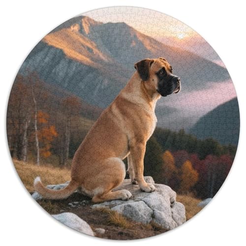 Boxer 1000 Teile Puzzle Haustier Hund Circular Puzzles Geeignet Ab 12 Jahren Pädagogisches Für Erwachsene Kinder Buntes Tier Geschenke 1000pcs (67.5x67.5cm) von OJASDBDJE