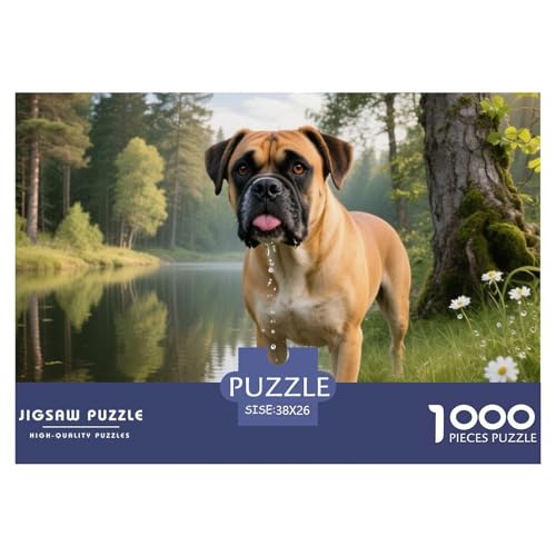Boxer 1000 Teile Puzzle Haustier Hund Für Die Ganze Familie Herausforderung Detailreich Spaß Pädagogisches Spiel 38x26cm/1000pcs von OJASDBDJE
