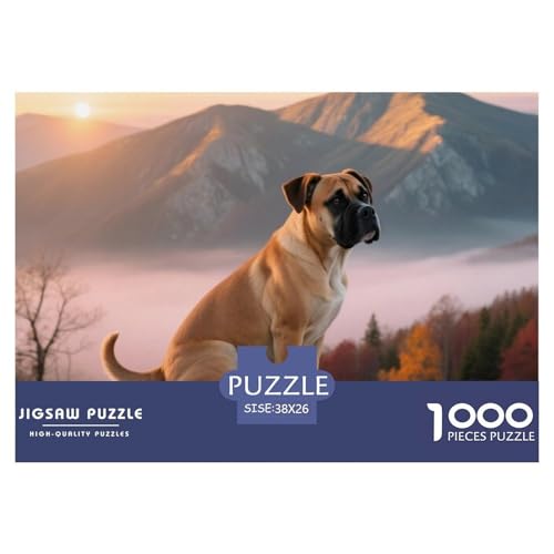 Boxer 1000 Teile Puzzle Haustier Hund Für Die Ganze Familie Herausforderung Premium-Qualität Spaß Lernspiel 38x26cm/1000pcs von OJASDBDJE
