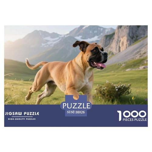 Boxer 1000 Teile Puzzle Haustier Hund Für Kinder Ab 12 Jahren Entspannend Premium-Qualität Spaß Lernspiel 38x26cm/1000pcs von OJASDBDJE