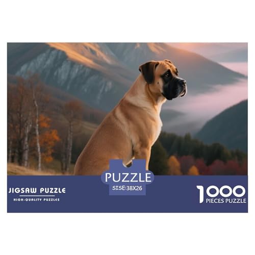 Boxer 1000 Teile Puzzle Haustier Hund Für Kinder Ab 12 Jahren Herausforderung Premium-Qualität Spaß Lernspiel 38x26cm/1000pcs von OJASDBDJE