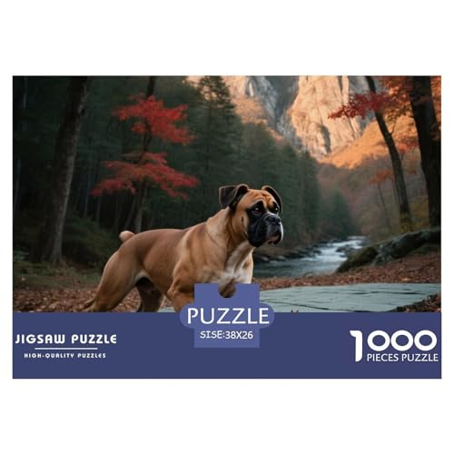 Boxer 1000 Teile Puzzle Haustier Hund Für Kinder Ab 12 Jahren Herausforderung Premium-Qualität Spaß Pädagogisches Spiel 38x26cm/1000pcs von OJASDBDJE