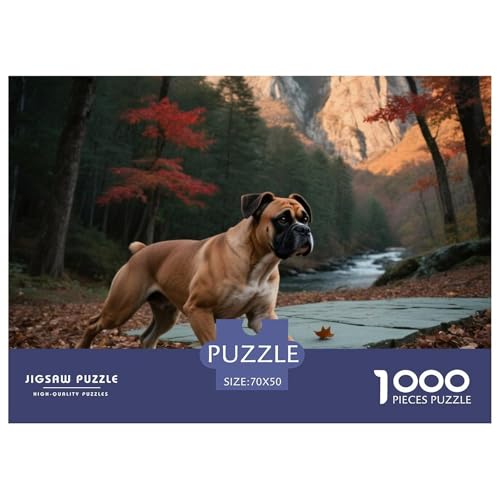 Boxer 1000 Teile Puzzle Haustier Hund Geschenke Für Frauen/Männer Herausforderung Detailreich Spielzeug Lernspiel 70x50cm/1000pcs von OJASDBDJE