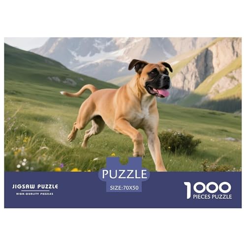Boxer 1000 Teile Puzzle Haustier Hund Geschenke Für Frauen/Männer Herausforderung Detailreich Spielzeug Lernspiel 70x50cm/1000pcs von OJASDBDJE