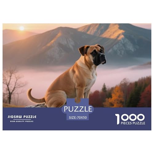 Boxer 1000 Teile Puzzle Haustier Hund Geschenke Für Frauen/Männer Herausforderung Premium-Qualität Spaß Lernspiel 70x50cm/1000pcs von OJASDBDJE