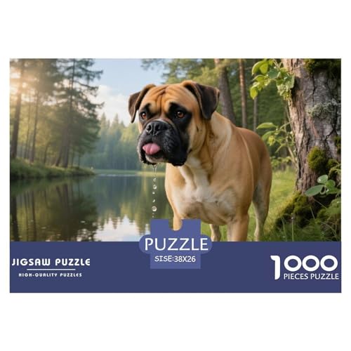 Boxer 1000 Teile Puzzle Haustier Hund Geschenke Für Frauen/Männer Herausforderung Premium-Qualität Spielzeug Pädagogisches Spiel 38x26cm/1000pcs von OJASDBDJE