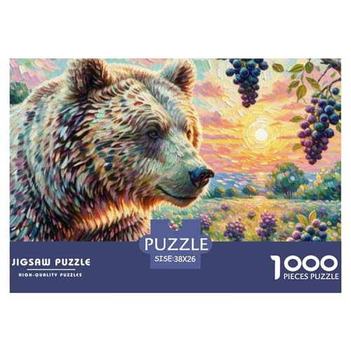 Braun Bär 1000 Teile Puzzle Tiere Für Die Ganze Familie Entspannend Premium-Qualität Spielzeug Lernspiel 38x26cm/1000pcs von OJASDBDJE