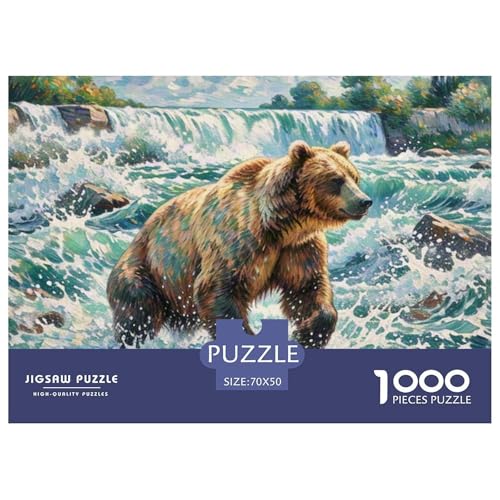 Braun Bär 1000 Teile Puzzle Tiere Für Die Ganze Familie Herausforderung Detailreich Spaß Pädagogisches Spiel 70x50cm/1000pcs von OJASDBDJE