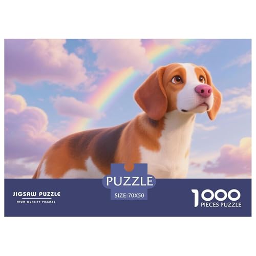 Bretagne Spaniel 1000 Teile Puzzle Haustier Hund Für Kinder Ab 12 Jahren Herausforderung Detailreich Spielzeug Lernspiel 70x50cm/1000pcs von OJASDBDJE