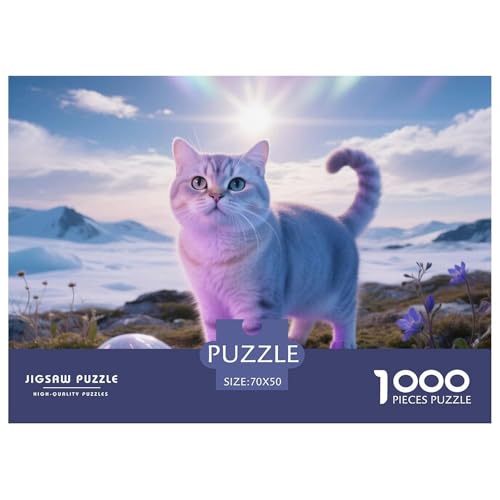 Britische Kurzhaare 1000 Teile Puzzle Pet Katze Für Die Ganze Familie Entspannend Detailreich Spaß Lernspiel 70x50cm/1000pcs von OJASDBDJE