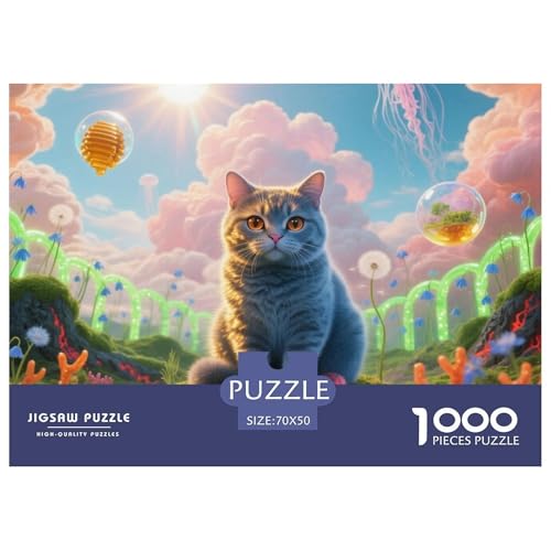 Britische Kurzhaare 1000 Teile Puzzle Pet Katze Für Die Ganze Familie Entspannend Detailreich Spielzeug Lernspiel 70x50cm/1000pcs von OJASDBDJE