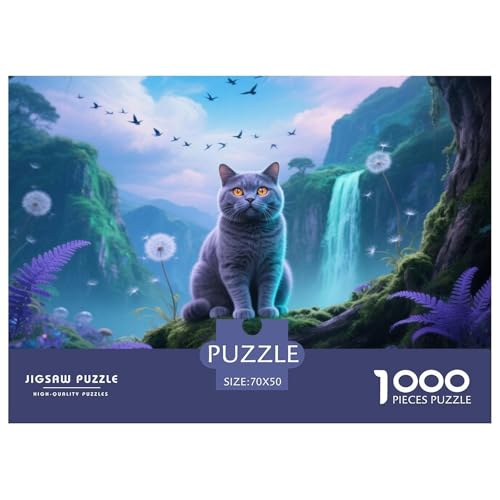 Britische Kurzhaare 1000 Teile Puzzle Pet Katze Für Die Ganze Familie Herausforderung Detailreich Spaß Lernspiel 70x50cm/1000pcs von OJASDBDJE