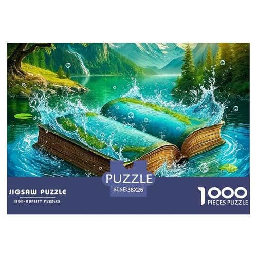 Buchwelt 1000 Teile Puzzle Fantasie Für Die Ganze Familie Entspannend Detailreich Spaß Lernspiel 38x26cm/1000pcs von OJASDBDJE