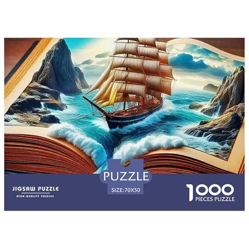 Buchwelt 1000 Teile Puzzle Fantasie Für Die Ganze Familie Herausforderung Detailreich Spaß Pädagogisches Spiel 70x50cm/1000pcs von OJASDBDJE