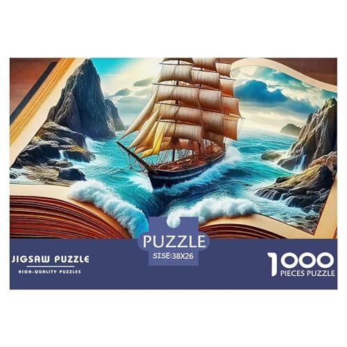 Buchwelt 1000 Teile Puzzle Fantasie Geschenke Für Frauen/Männer Herausforderung Detailreich Spielzeug Lernspiel 38x26cm/1000pcs von OJASDBDJE