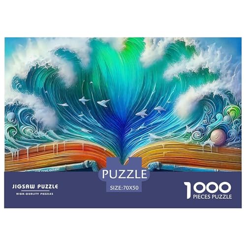 Buchwelt 1000 Teile Puzzle Fantasie Geschenke Für Frauen/Männer Herausforderung Detailreich Spielzeug Lernspiel 70x50cm/1000pcs von OJASDBDJE