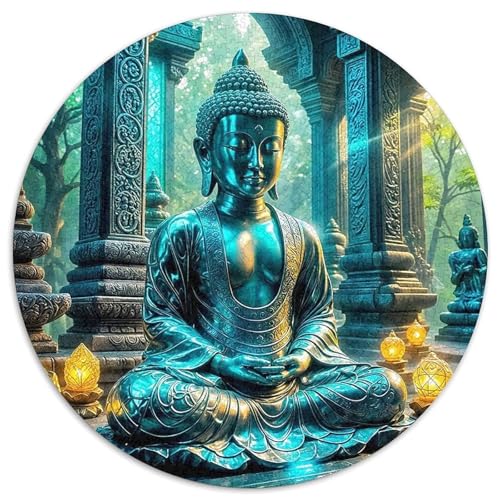 Buddha-Statue Mit 1000 Teilen Puzzle Circular Puzzle Für Erwachsene Und Kinder Pädagogisches Für Erwachsene Kinder Buntes Tier Stressabbau-Spielzeug 1000pcs (67.5x67.5cm) von OJASDBDJE