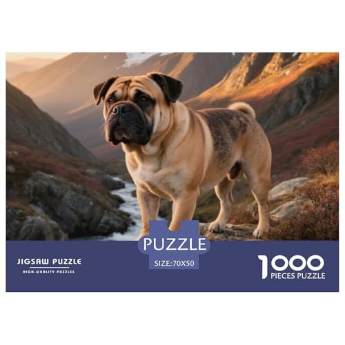 Bulldogss 1000 Teile Puzzle Haustier Hund Geschenke Für Frauen/Männer Entspannend Detailreich Spaß Lernspiel 70x50cm/1000pcs von OJASDBDJE