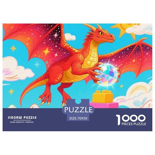 Bunte Dinosaurier 1000 Teile Puzzle Tier Für Die Ganze Familie Entspannend Detailreich Spaß Lernspiel 70x50cm/1000pcs von OJASDBDJE