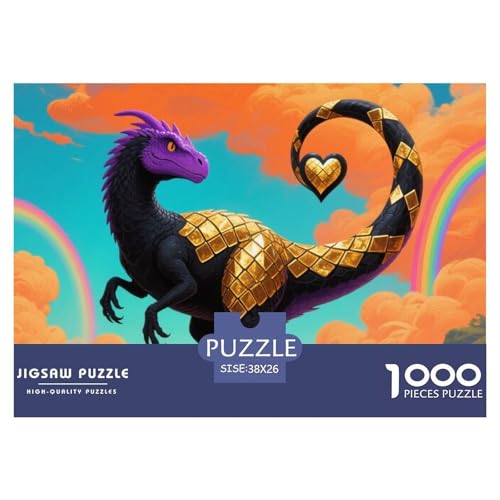 Bunte Dinosaurier 1000 Teile Puzzle Tier Für Die Ganze Familie Entspannend Detailreich Spielzeug Lernspiel 38x26cm/1000pcs von OJASDBDJE