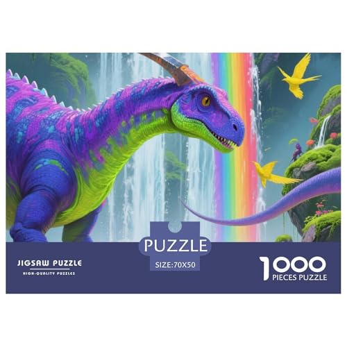 Bunte Dinosaurier 1000 Teile Puzzle Tier Für Die Ganze Familie Entspannend Detailreich Spielzeug Lernspiel 70x50cm/1000pcs von OJASDBDJE