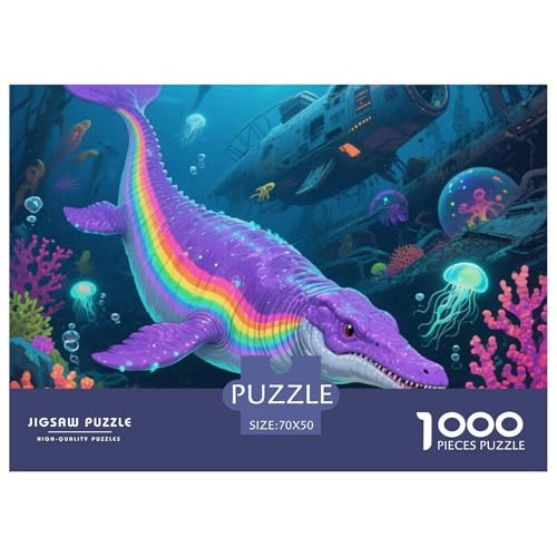 Bunte Dinosaurier 1000 Teile Puzzle Tier Für Die Ganze Familie Entspannend Detailreich Spielzeug Lernspiel 70x50cm/1000pcs von OJASDBDJE