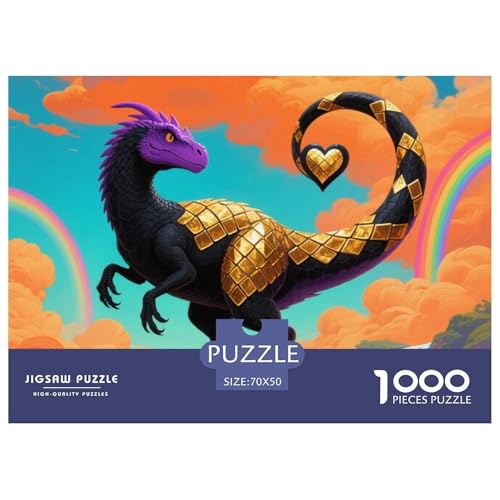 Bunte Dinosaurier 1000 Teile Puzzle Tier Für Die Ganze Familie Entspannend Detailreich Spielzeug Lernspiel 70x50cm/1000pcs von OJASDBDJE