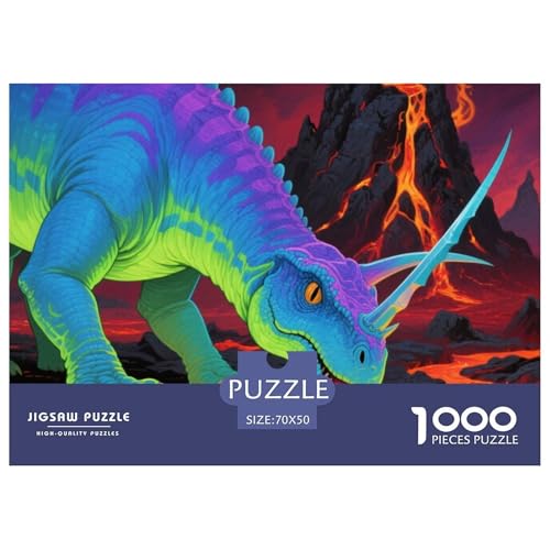 Bunte Dinosaurier 1000 Teile Puzzle Tier Für Die Ganze Familie Entspannend Detailreich Spielzeug Pädagogisches Spiel 70x50cm/1000pcs von OJASDBDJE