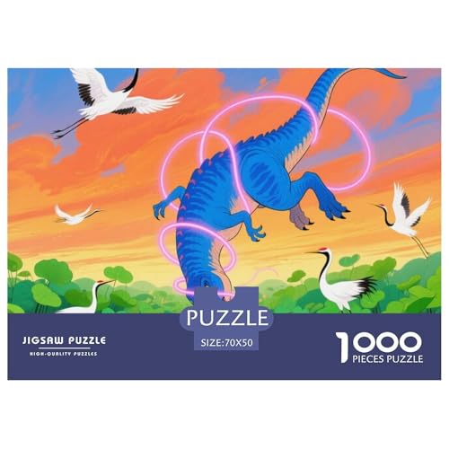 Bunte Dinosaurier 1000 Teile Puzzle Tier Für Die Ganze Familie Entspannend Premium-Qualität Spielzeug Pädagogisches Spiel 70x50cm/1000pcs von OJASDBDJE