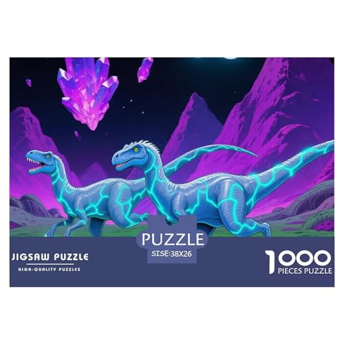 Bunte Dinosaurier 1000 Teile Puzzle Tier Für Die Ganze Familie Herausforderung Detailreich Spaß Pädagogisches Spiel 38x26cm/1000pcs von OJASDBDJE