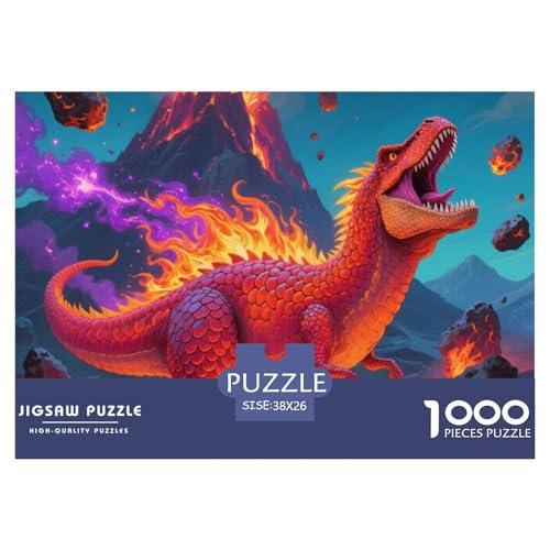 Bunte Dinosaurier 1000 Teile Puzzle Tier Für Die Ganze Familie Herausforderung Detailreich Spielzeug Lernspiel 38x26cm/1000pcs von OJASDBDJE