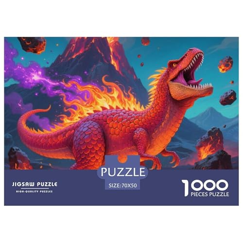 Bunte Dinosaurier 1000 Teile Puzzle Tier Für Die Ganze Familie Herausforderung Detailreich Spielzeug Lernspiel 70x50cm/1000pcs von OJASDBDJE