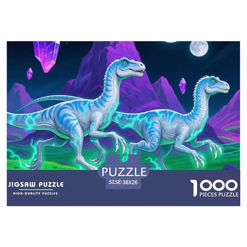Bunte Dinosaurier 1000 Teile Puzzle Tier Für Kinder Ab 12 Jahren Entspannend Premium-Qualität Spaß Pädagogisches Spiel 38x26cm/1000pcs von OJASDBDJE