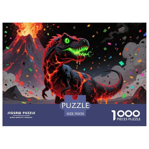 Bunte Dinosaurier 1000 Teile Puzzle Tier Geschenke Für Frauen/Männer Entspannend Premium-Qualität Spaß Lernspiel 70x50cm/1000pcs von OJASDBDJE