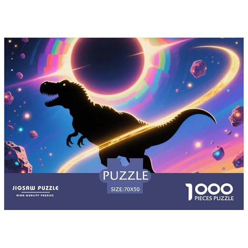 Bunte Dinosaurier 1000 Teile Puzzle Tier Geschenke Für Frauen/Männer Entspannend Premium-Qualität Spaß Lernspiel 70x50cm/1000pcs von OJASDBDJE