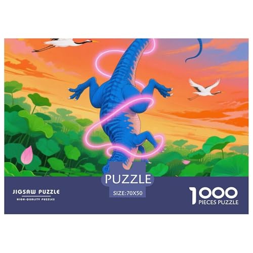 Bunte Dinosaurier 1000 Teile Puzzle Tier Geschenke Für Frauen/Männer Herausforderung Detailreich Spielzeug Pädagogisches Spiel 70x50cm/1000pcs von OJASDBDJE