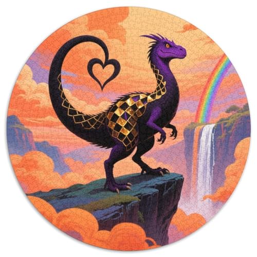Bunte Dinosaurier 1000 Teile Puzzle Tier Rund Puzzle Für Erwachsene Und Kinder Pädagogisches Für Erwachsene Kinder Buntes Tier Stressabbau-Spielzeug 1000pcs (67.5x67.5cm) von OJASDBDJE