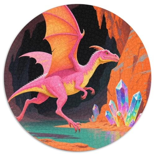 Bunte Dinosaurier 1000 Teile Puzzles Tier Circular Puzzle Geeignet Ab 12 Jahren Pädagogisches Für Erwachsene Kinder Buntes Tier Stressabbau-Spielzeug 1000pcs (67.5x67.5cm) von OJASDBDJE