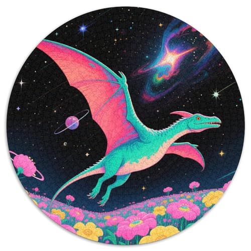 Bunte Dinosaurier 1000 Teile Puzzles Tier Rund Puzzle Für Erwachsene Und Kinder Pädagogisches Für Erwachsene Kinder Buntes Tier Stressabbau-Spielzeug 1000pcs (67.5x67.5cm) von OJASDBDJE