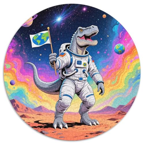 Bunte Dinosaurier 1000 Teile Puzzles Tier Rundes Puzzle Geeignet Ab 12 Jahren Pädagogisches Für Erwachsene Kinder Buntes Tier Stressabbau-Spielzeug 1000pcs (67.5x67.5cm) von OJASDBDJE