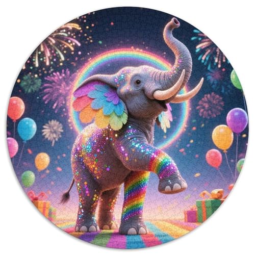 Bunter Elefant 1000 Teile Puzzle Tier Circular Puzzles Geeignet Ab 12 Jahren Pädagogisches Für Erwachsene Kinder Buntes Tier Geschenke 1000pcs (67.5x67.5cm) von OJASDBDJE